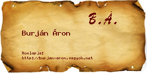 Burján Áron névjegykártya