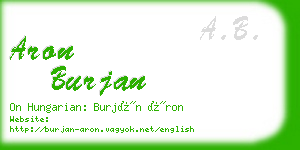 aron burjan business card